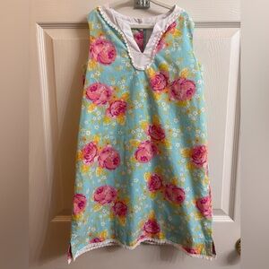 Kelly's Kids Floral Dress - Blue with Pink and Yellow